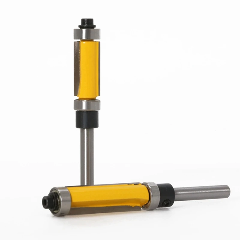 ABKP-1/2 6mm haste nivelada guarnição roteador bit com rolamento duplo roteador bit broca ferramenta para padrão de cofragem de madeira