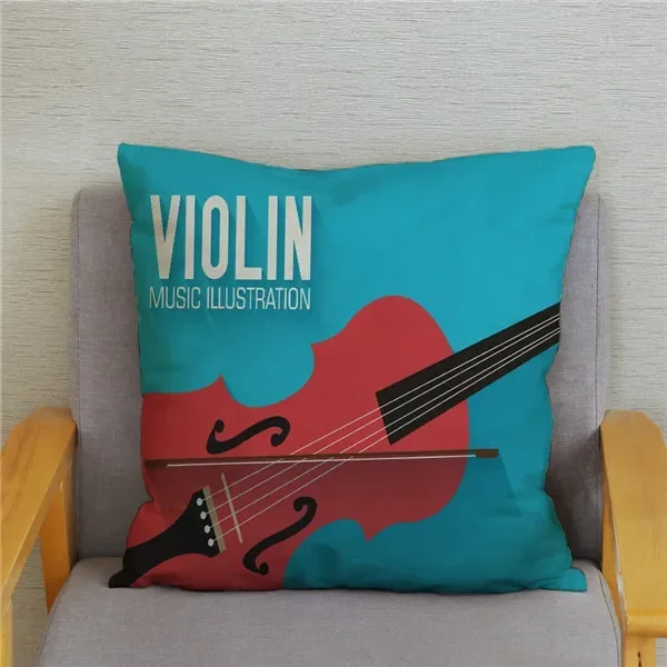 Home Decor Rock Music Print Pillowcases Bedroom Cushion Covers