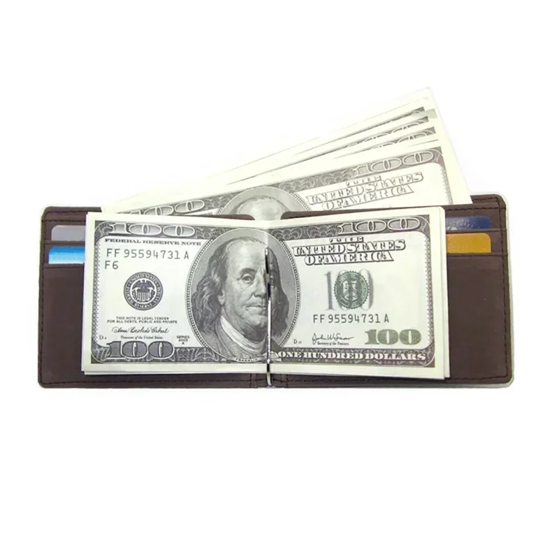 Brand Men Wallet Short Skin Wallets Purses PU Leather Money Clips Sollid Thin Wallet for Men Purses Carteira Masculina