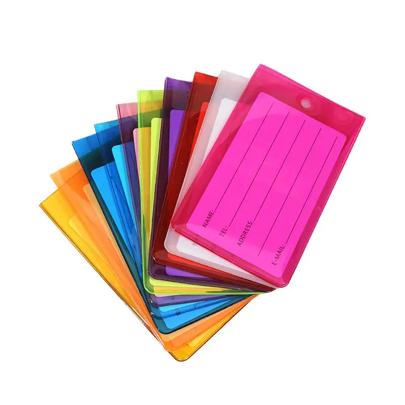 

10pcs Soft Pvc Travel Luggage Tag Airplane Color Silicone Wholesale Suitcase Label Accessories Bag Name Air Tag Card Sleeve