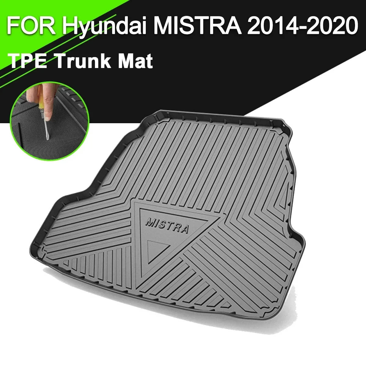 Car Rear Trunk Cover Mat Rubber TPE Non-Slip Waterproof Cargo Liner Accessories For Hyundai Mistra 2014-2020