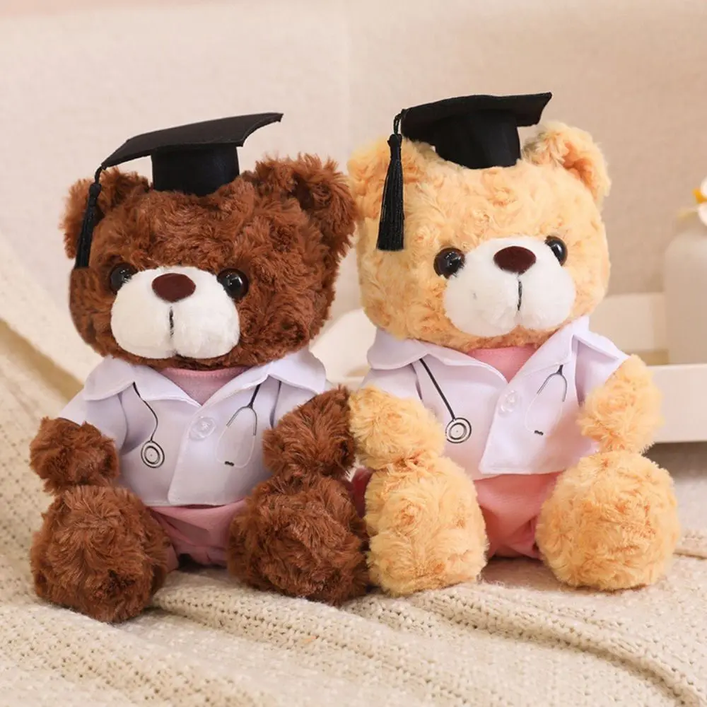 Stuffed Toy Doctor Cap Graduation Bear Doll With Doctorial Hat Soft Doll Bachelor Bear Plush Toy 23cm Cartoon Bear Animal Doll