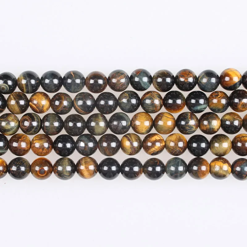 100% Natural Stone Original Color Yellow Blue Tiger Eye Stone Beads Round Loose Beads 4 6 8 10 12mm Beads For Diy Jewelry Making