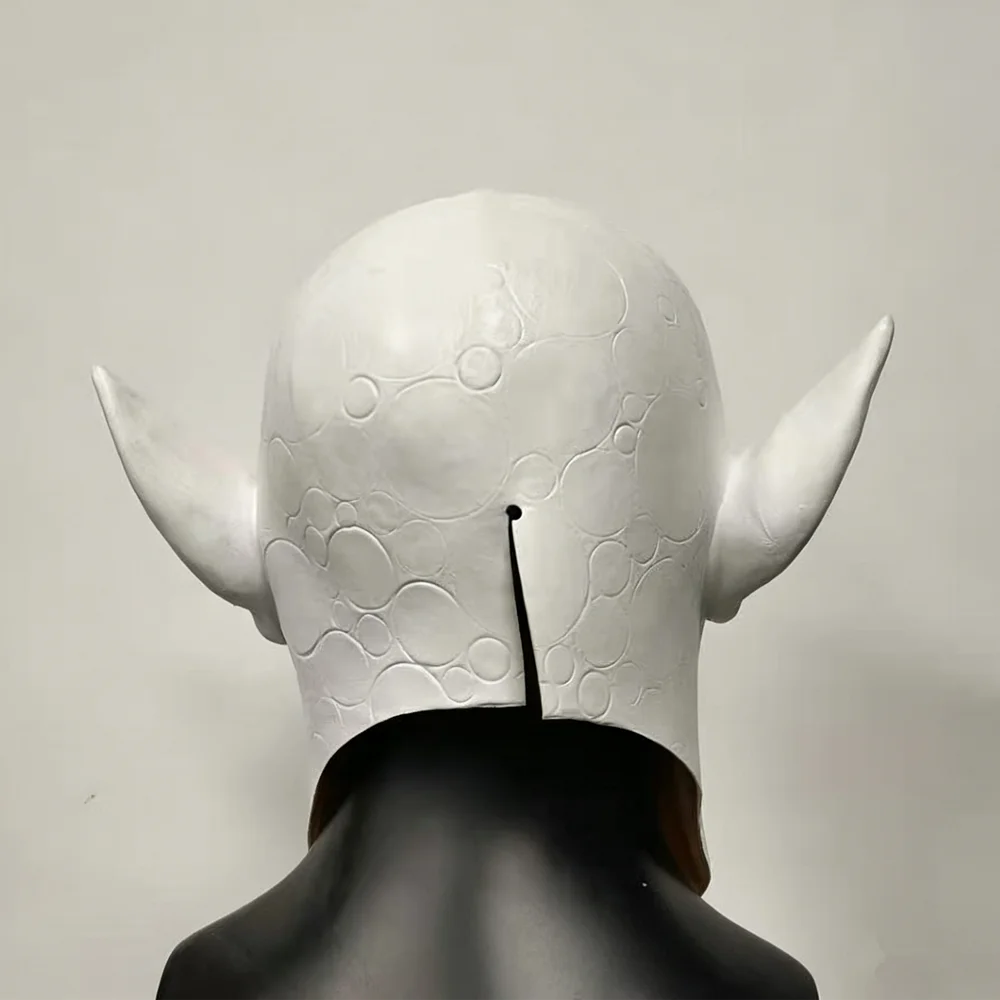 Gruseliger Dämonen-Clown Vollkopf-Latexmaske mit Spitzohren, Monster-Maske für Erwachsene, Halloween-Cosplay, Maskerade-Party, Horror-Kostüm-Requisite – Detail 2