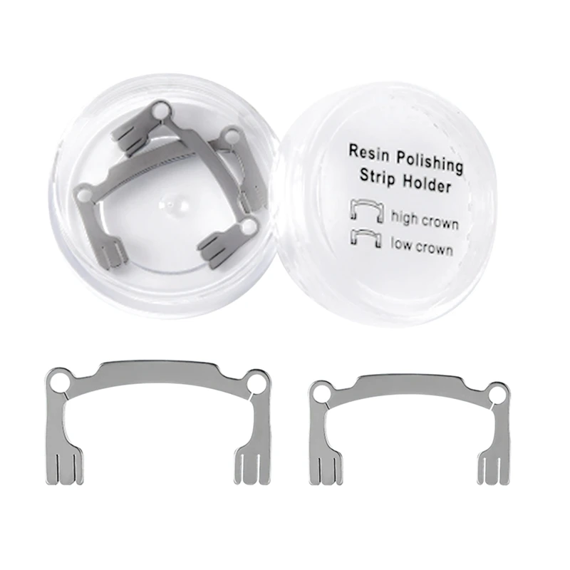 

2PCS Dental Polishing Strip Holder Set - Metal Handheld Contouring Tool for Low/High Crown Finishing in Professional Dentist Kit