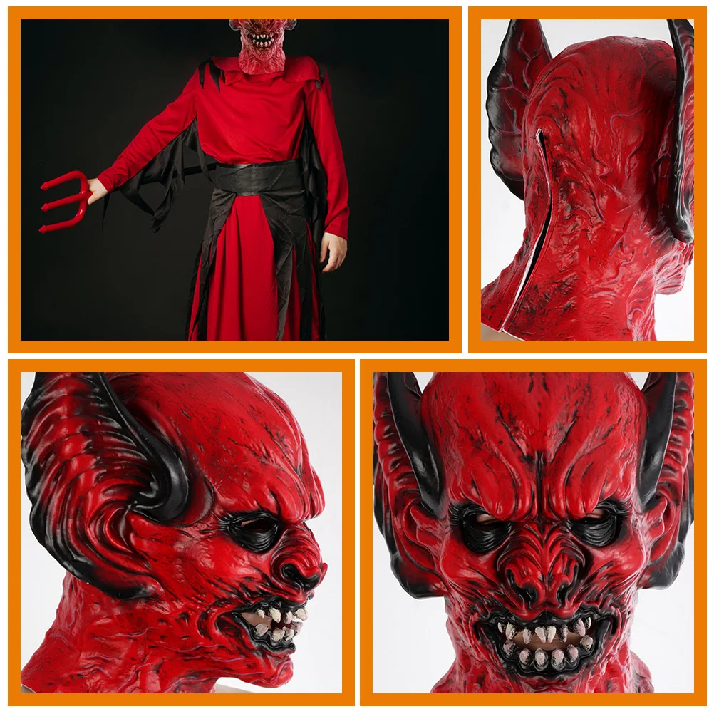 

Halloween Headgear Scary Mask Comfortable Fit for Adults Latex Haunted House Cosplay Party Stage Performance Prop