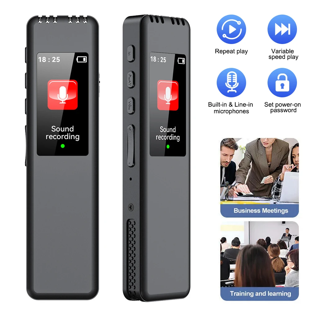 

Portable Digital Voice Recorder Noise Reduction USB Charging Audio Recording Pen MP3 Player Voice Activated Recorder