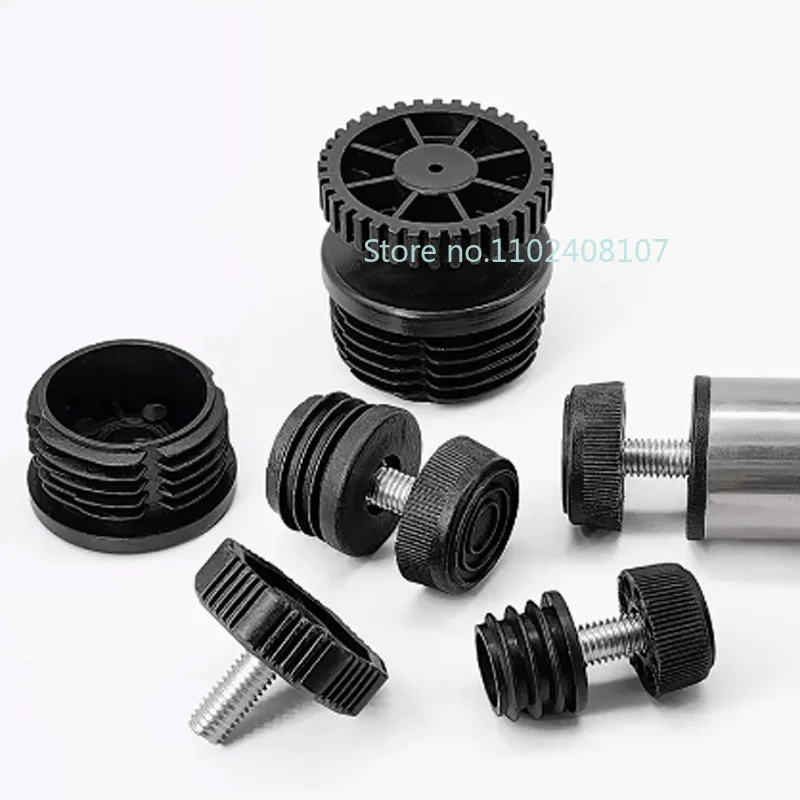 Round/Square PP Plastic Adjustable Foot Mat Height Screw Foot Levelling Pad Nut