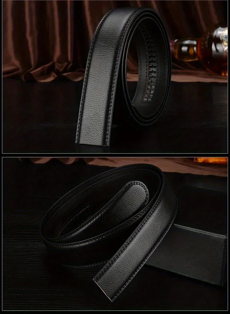 3,0 cm 3,5 cm breiter Gürtel ohne Schnalle, Herren, Damen, Unisex, PU-Gürtel für Business, ohne automatische Schnalle, Taillengürtel für Jeans – Detail 7