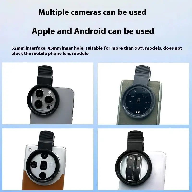 52mm mobiele telefoon lensfilterset Klassieke 4-delige set 10X Macro CPL Polarisator Starlight Filter ND8 Filter Universeel