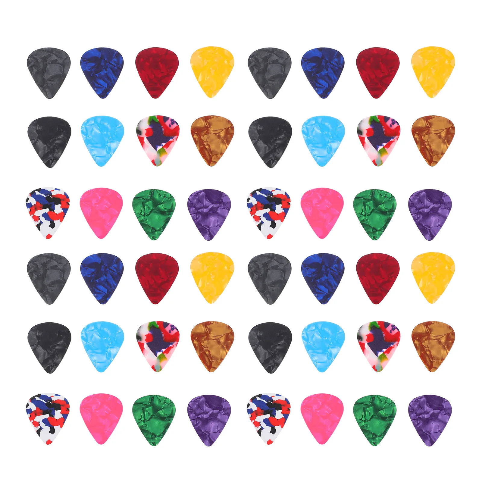

100pcs Guitar Picks Durable Plastic Wide Design Fit Fingers Comfortable Feeling Bass Parts Music Instrument Pick Supply