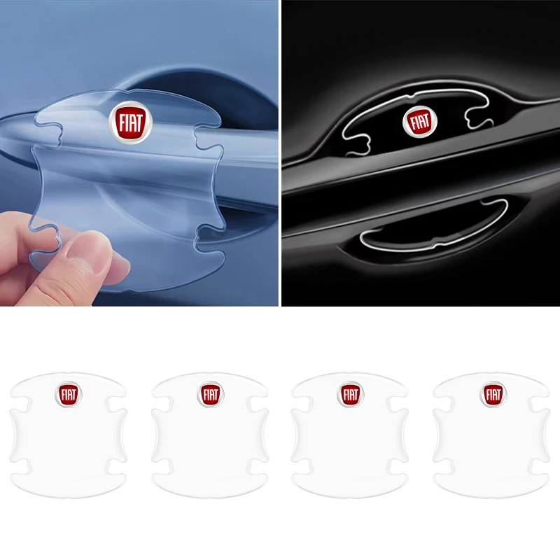 Transparenter Autotürstreifen, Rückspiegel, Antikollisions-Schutzstreifen, Emblem für Fiat Panda Bravo Punto Linea Croma Ducato
