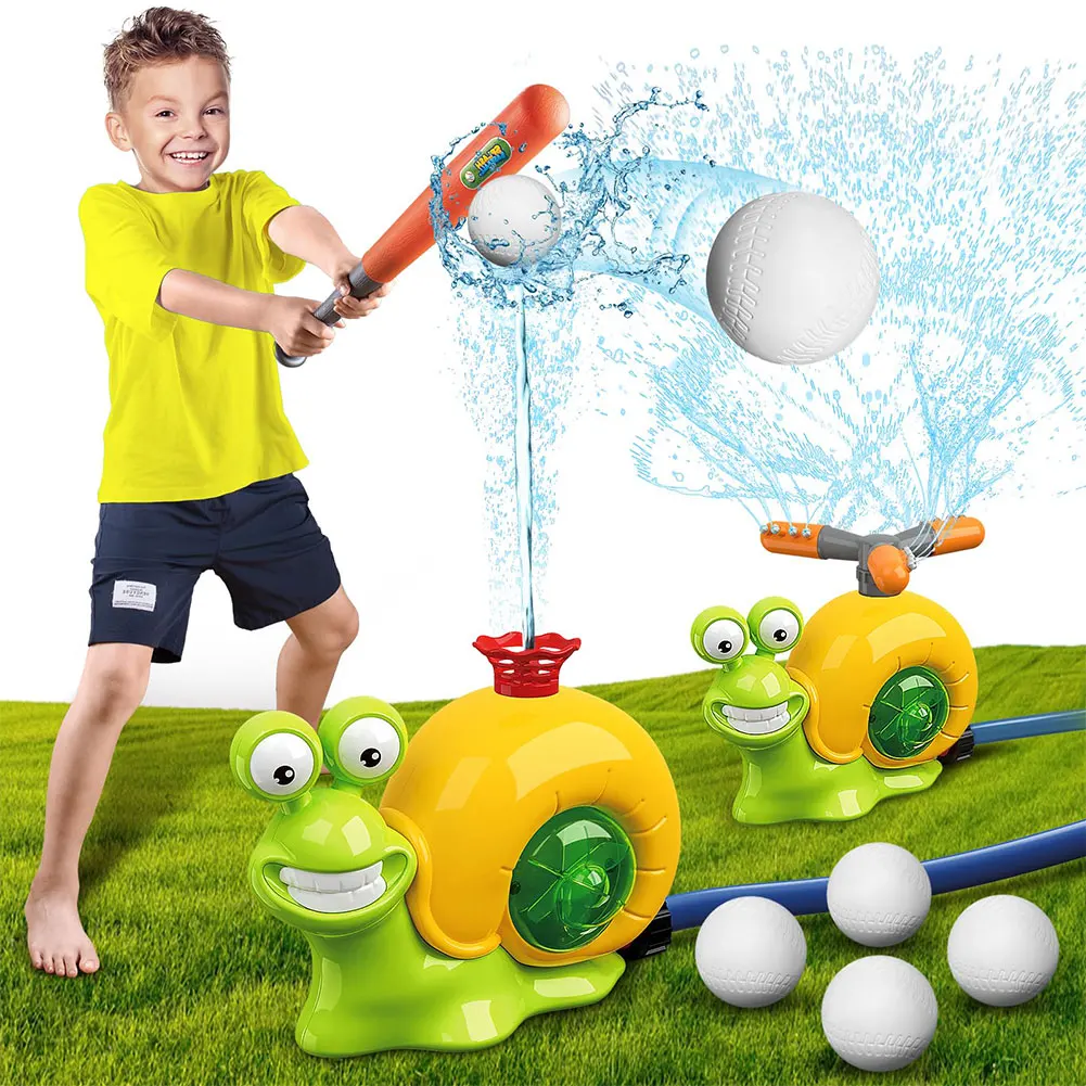 Cartoon Snail Water Sprinkler Baseball Toy Water Sprinkler Summer Garden Lawns Water Toys for Kids Outdoor Play