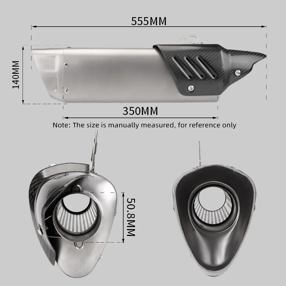 Locomotive exhaust pipe For Z900 NINJA400 R3 MT09 MT07 K12 tail section, carbon fiber cover - view 2