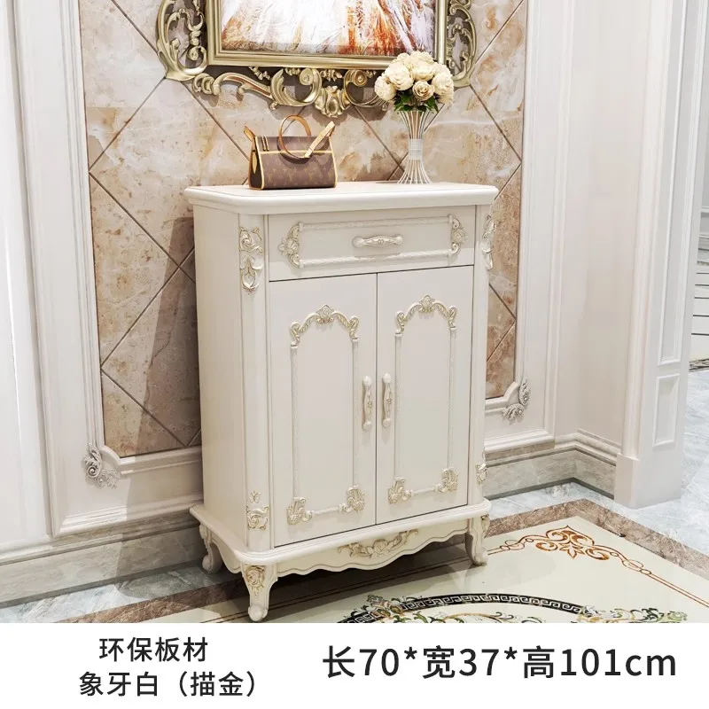 European shoe cabinet household entrance living room porch cabinet solid wood large capacity simple modern foyer cabinet