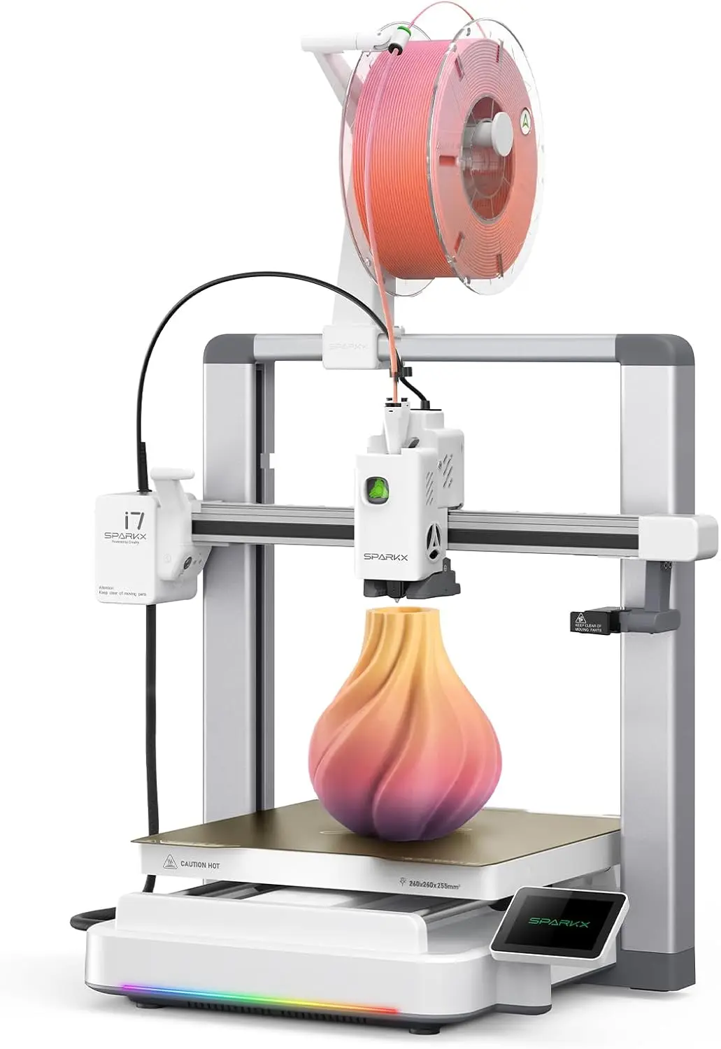 Multicolor 3D Printer CFS AI Photo 3D Printing 500mm/s High Speed 95% Preassemble RGB Light Smart AI Camera Autoleveling Essenti