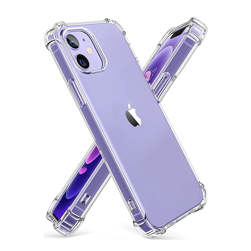 Luxury Shockproof Clear Phone Case For iPhone 14 13 12 11 Pro Max X XR XS 7 8 Plus Silicone Bumper Transparent Hard Back Cover