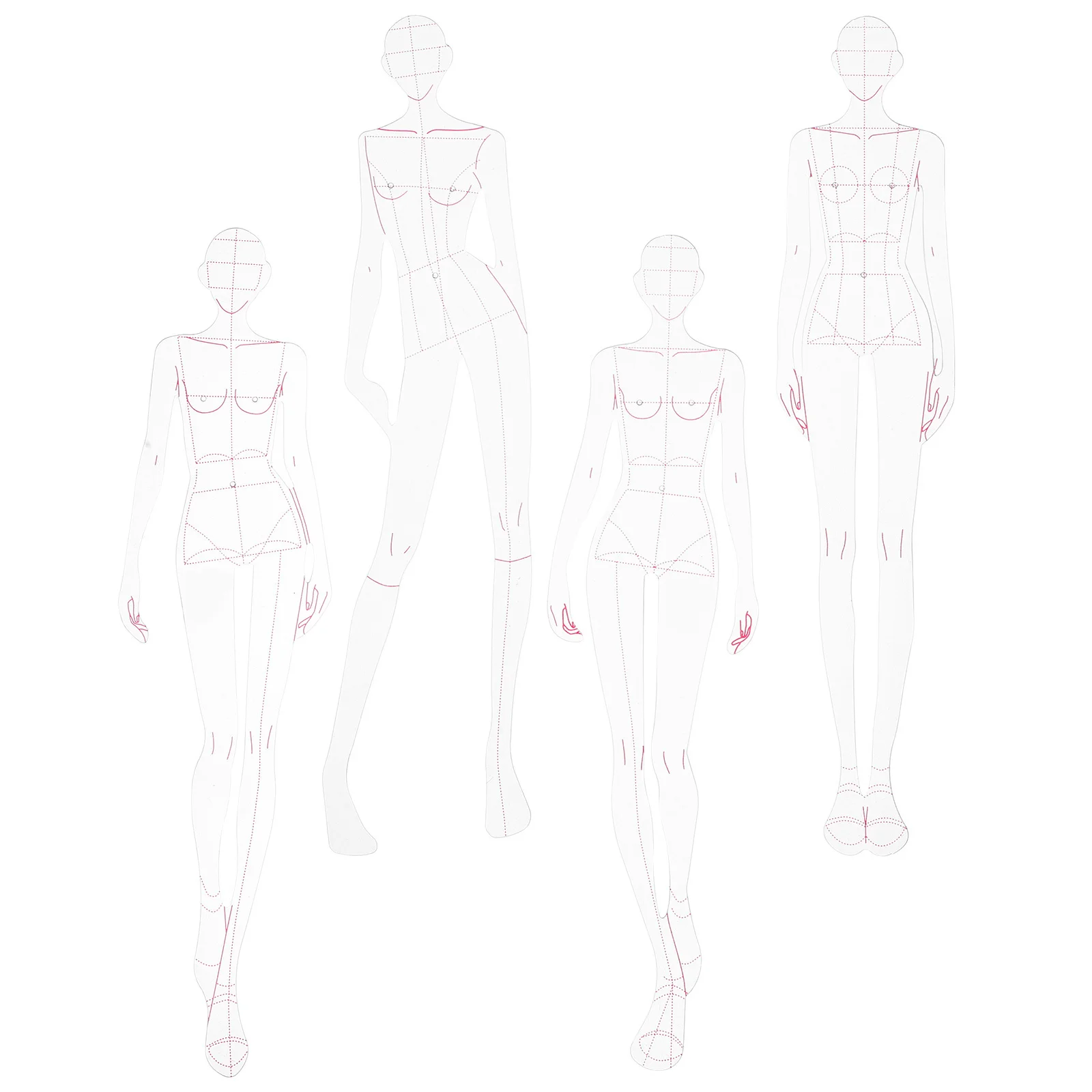 مجموعة واحدة من مسطرة الخياطة المتينة خفيفة الوزن، مساطر رسم نسائية، مسطرة منحنية لنمط القطع المقاوم للملابس #5