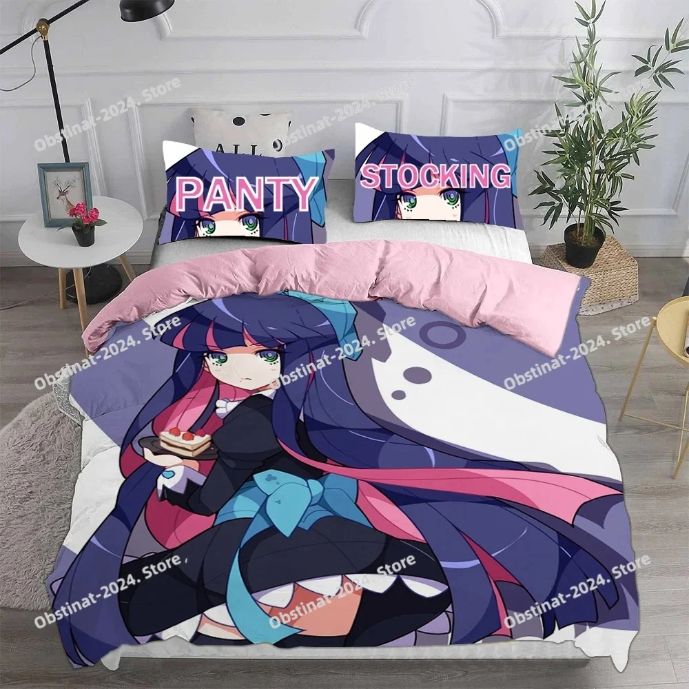 

Anime Panty Stocking With Garterbelt Theme Bedding Set - Comforter Duvet Cover Pillow Case 3 Piece Set For Kids & Adults