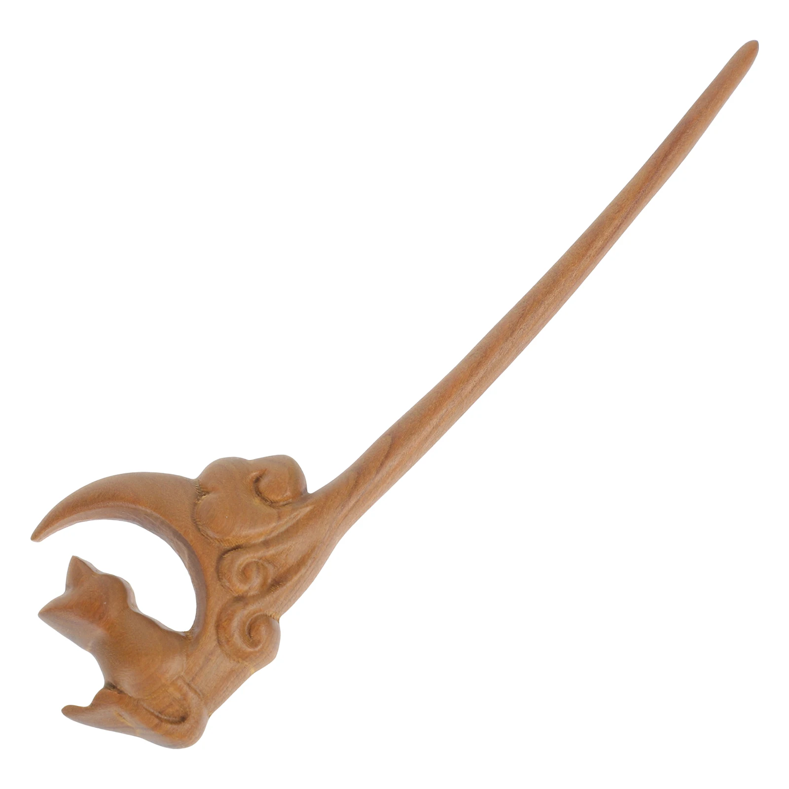 

Wooden Stick Moon Hairpin For Women Bun Hair Clip Hanfu Style Hair Accessories Lightweight Durable Chinese Hairpin