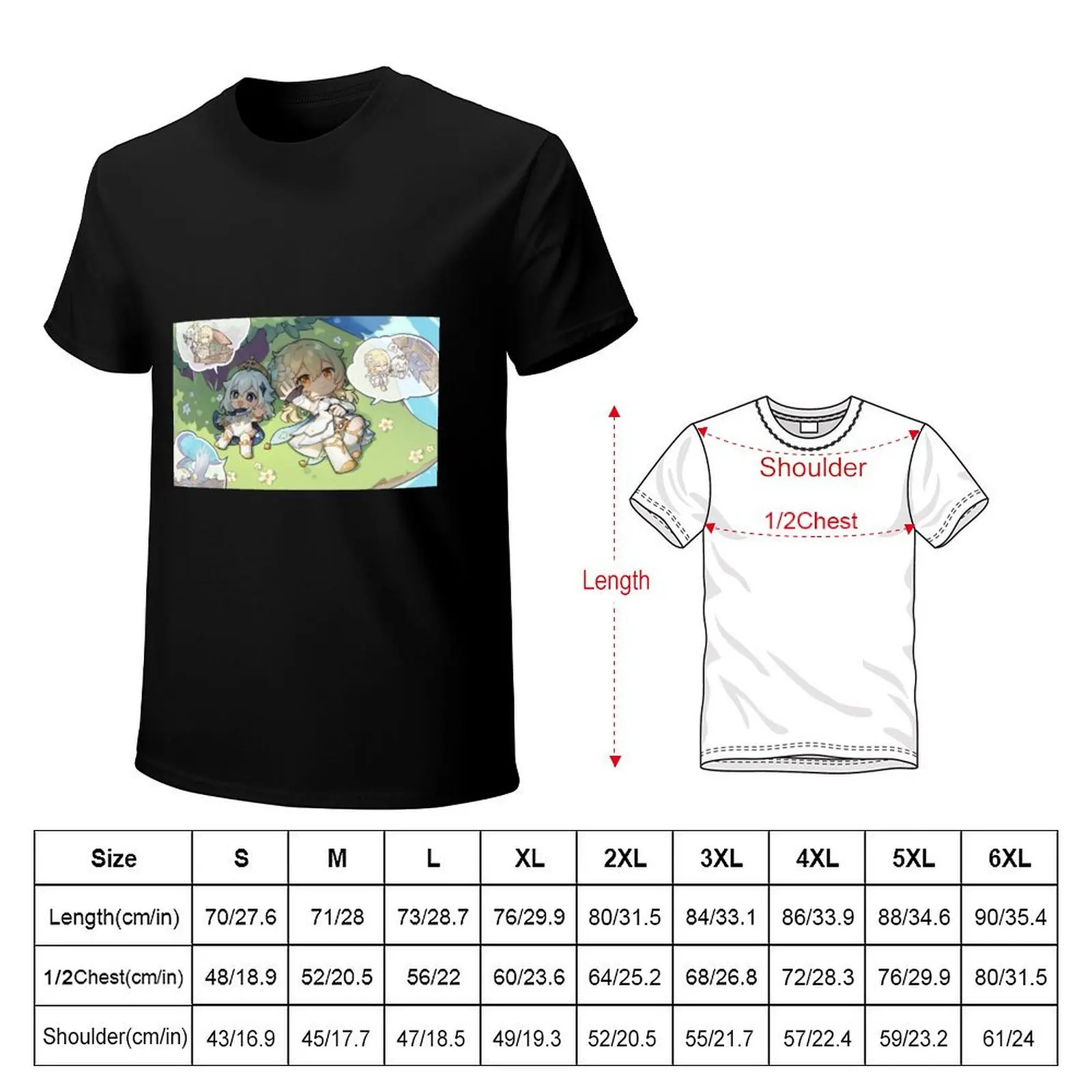 Paimon and Lumine T-Shirt Fashion Pattern Printed Tee Shirt