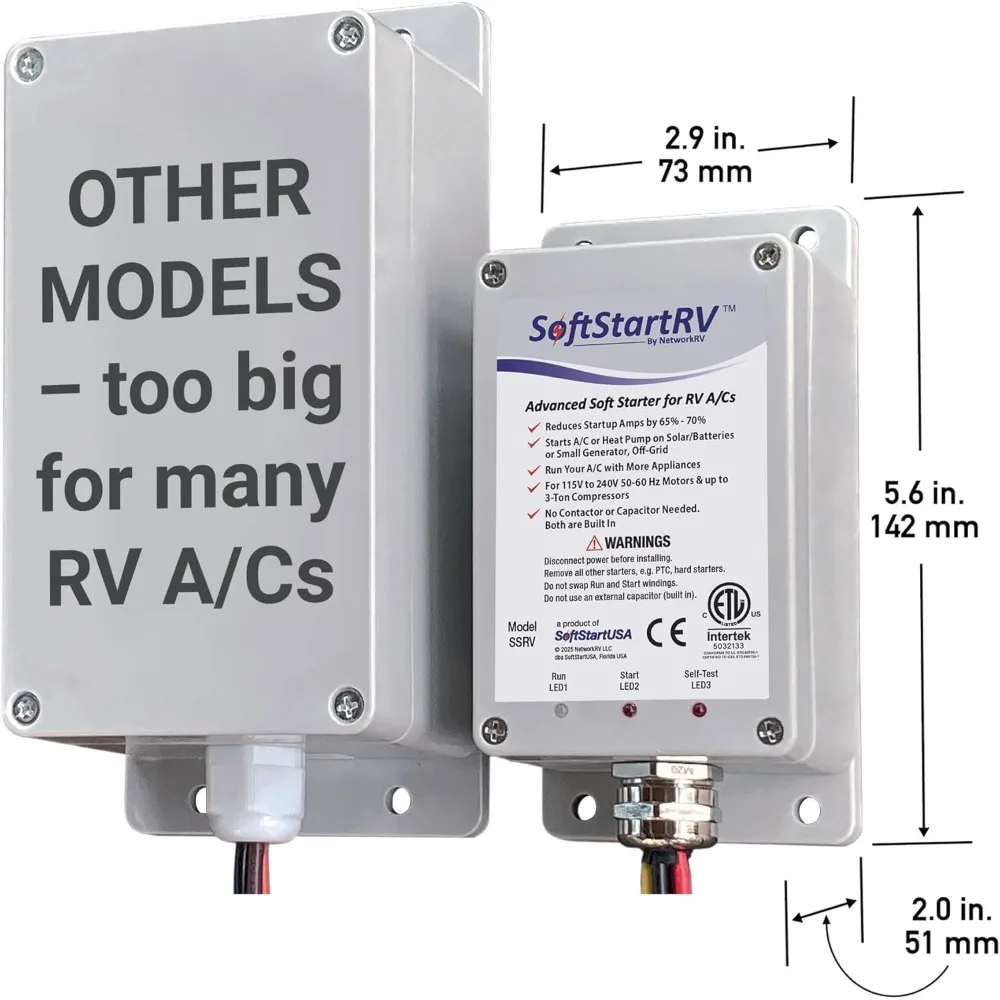 مكيف الهواء، طقم بدء ناعم RV AC لمكيف الهواء، سهل التشغيل حتى مع مولد صغير، مقاوم للماء بنسبة 100%، ملحقات #6