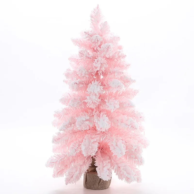 Mini Pink Pointy Christmas Tree Snowflakes Christmas Atmosphere Decoration Christmas Tree Tabletop Window Decoration 30cm-60cm