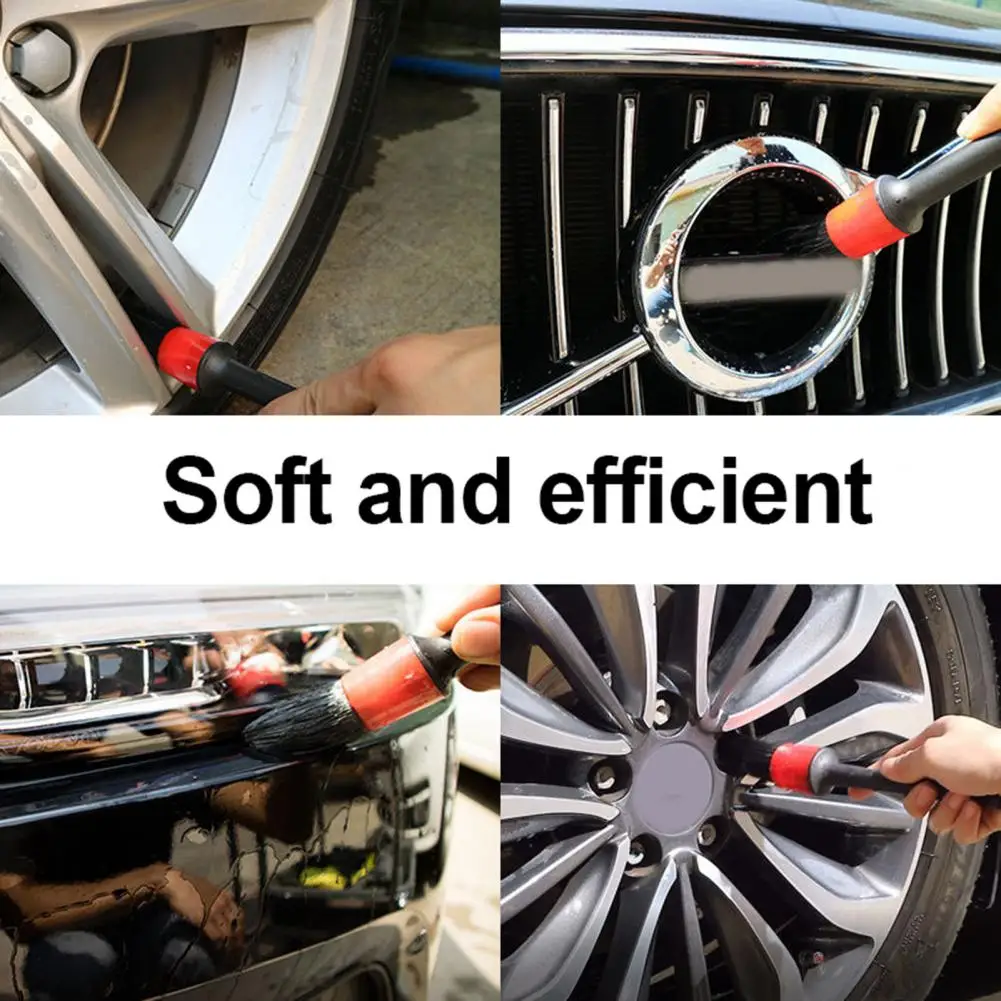 6Pcs/Set Car Detailing Brush Soft Multi-purpose Long Handle Car Exterior Interior Cleaning Auto Detail Tools for Automotive 