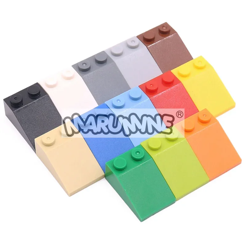 Marumine 30 peças de tijolos de telhado moc 33 3x2 inclinação blocos de construção clássicos kit de modelo diy acessórios peças compatíveis com 3298