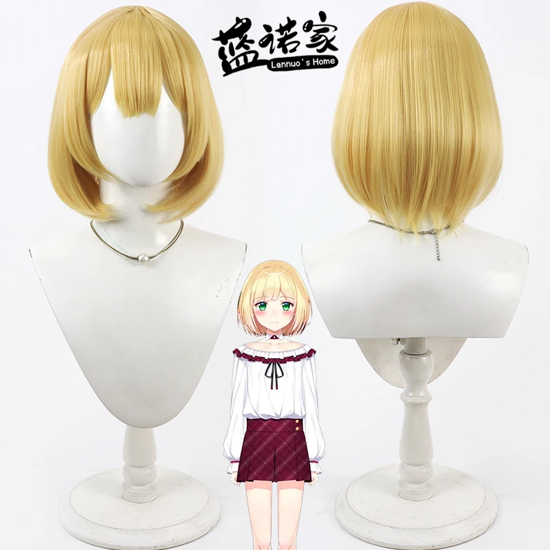 NIJISANJI Virtual YouTube Suzuya Aki Cos Cosplay Wig Halloween Carnival Party Prop Synthetic Hair Heat Resistant Fiber + Wig Cap