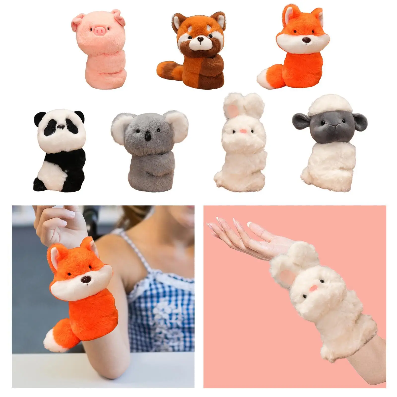 Bracelet animal en peluche beurre, joli jouet de dessin animé, cadeaux d'anniversaire