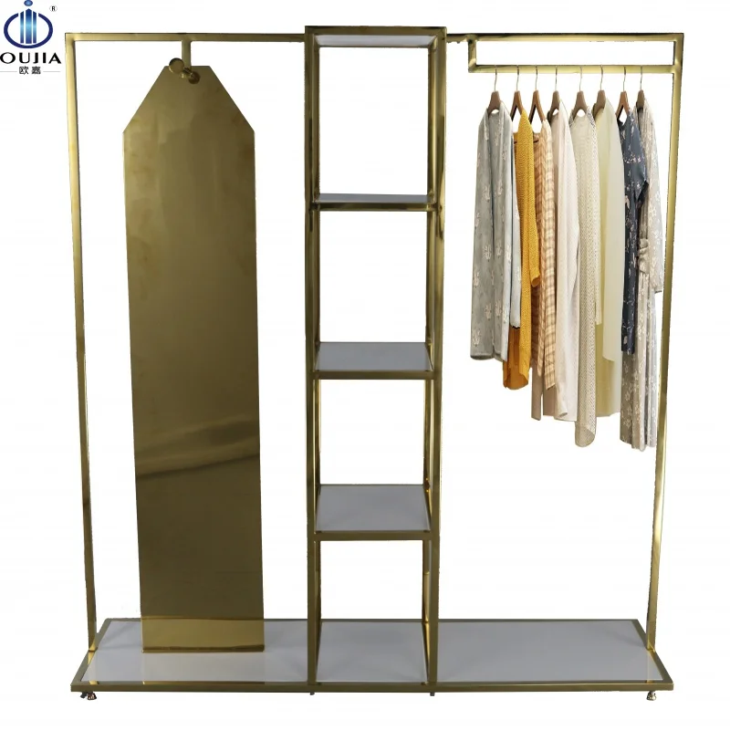 

custom，Oujia Clothes Rack Shelf Clothing Store Display Retail clothing rack Showroom Garment Racks