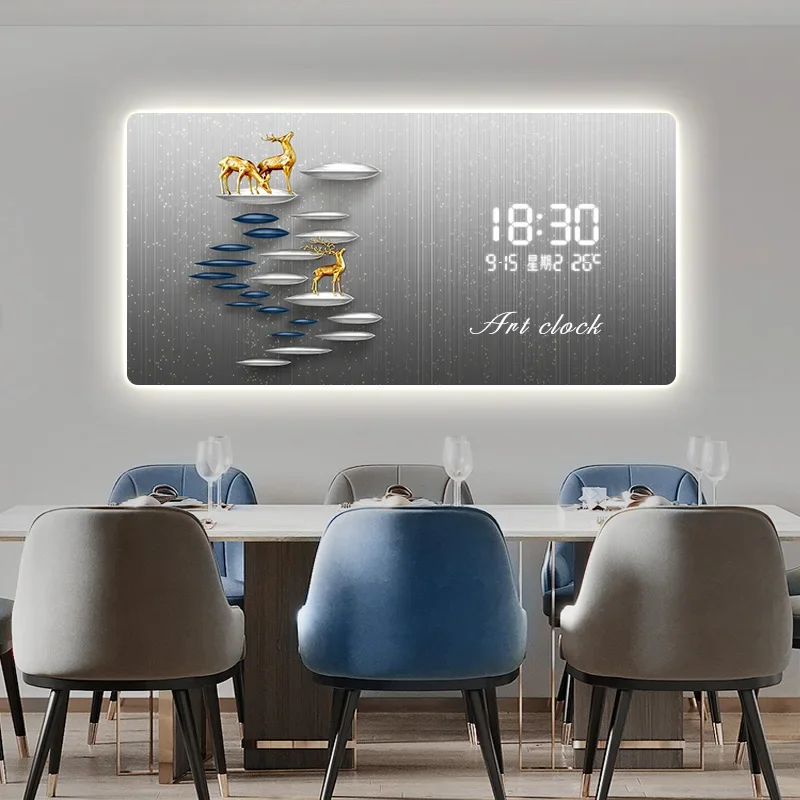 Silent Nordic Wall Clock Light Bathroom Aesthetic Luxury Clock Wall House Bedroom Orologi Da Parete Home Decoration