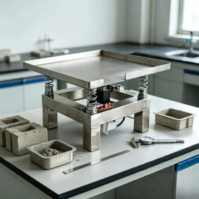 3000RPM Compact Stainless Steel Vibrating Bench Small Test Platform For Concrete Mortar Specimen Compaction Laboratory Testing