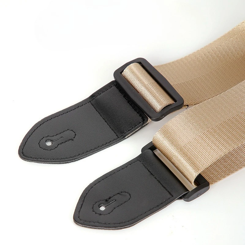 1Pc Solid Color Silky Imitation Nylon Guitar Strap For Bass Ukulele Beginner Cross Band Shoulder Strap Performance Accessory