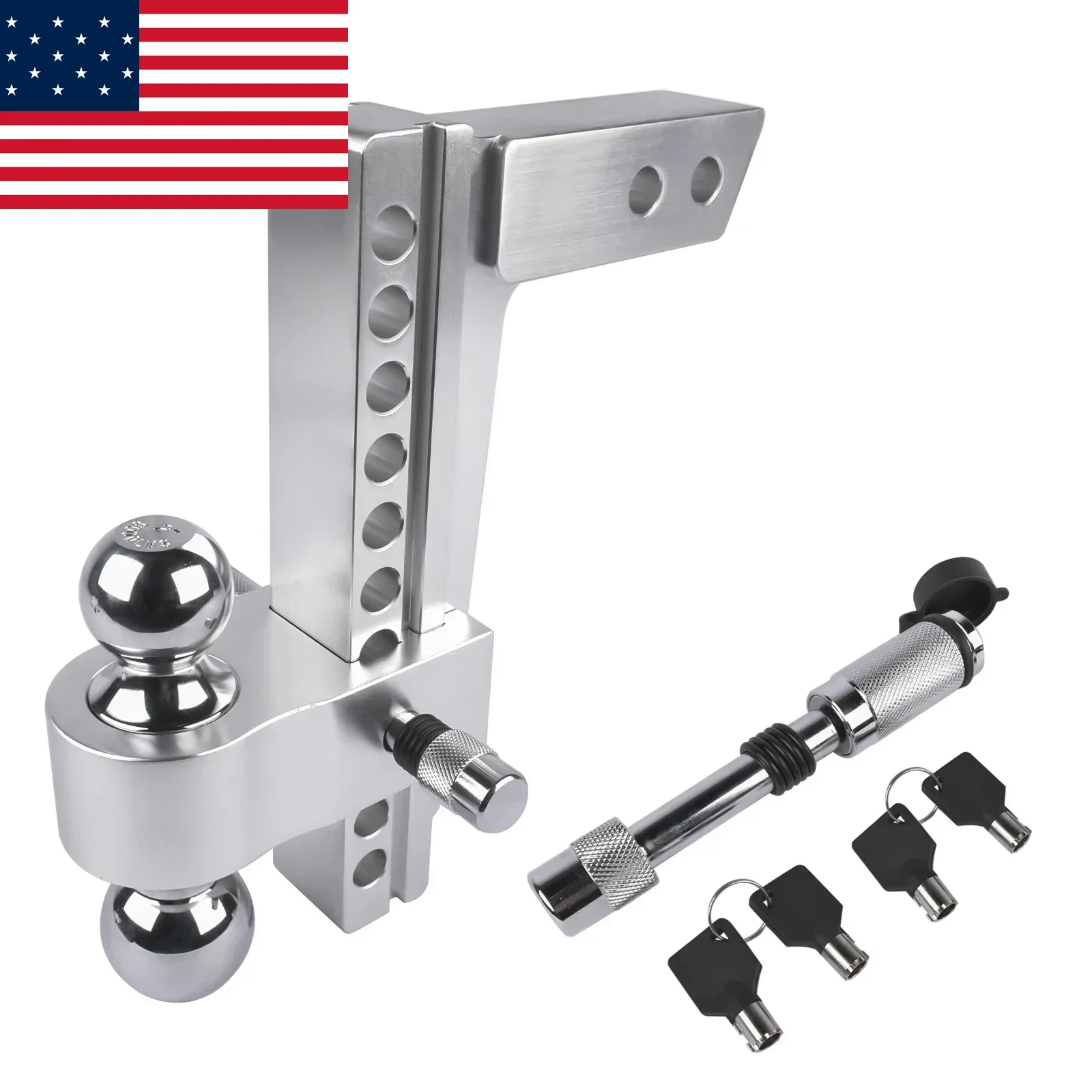AP03 Aluminum Adjustable Trailer Hitch Ball Mount, Fits 2