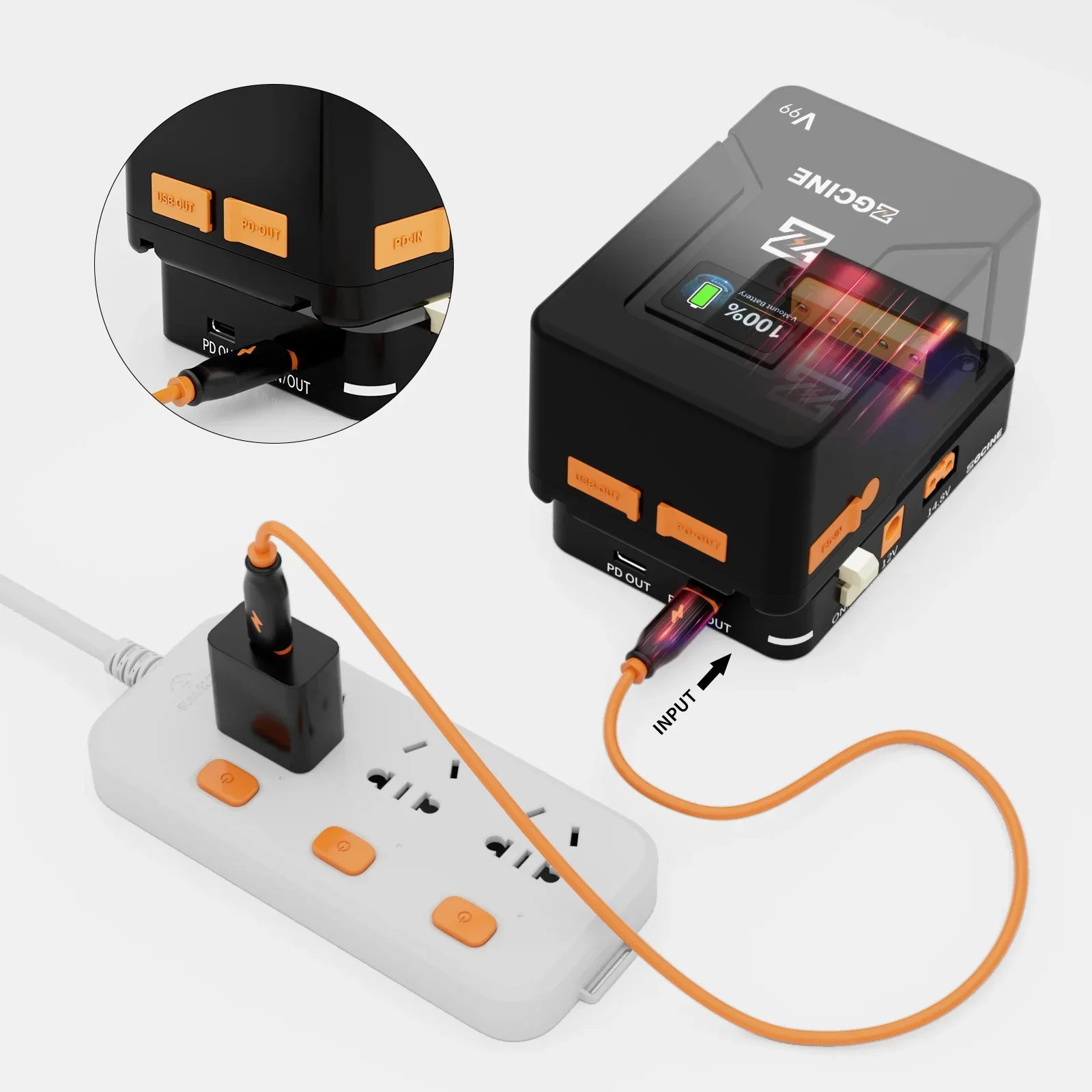 ZGCINE VP2 14.8V V Mount Plate PD With Adjustable Arm 15MM Rod Clamp Multifunction V Lock Battery Plate Adapter for DSLR Camera