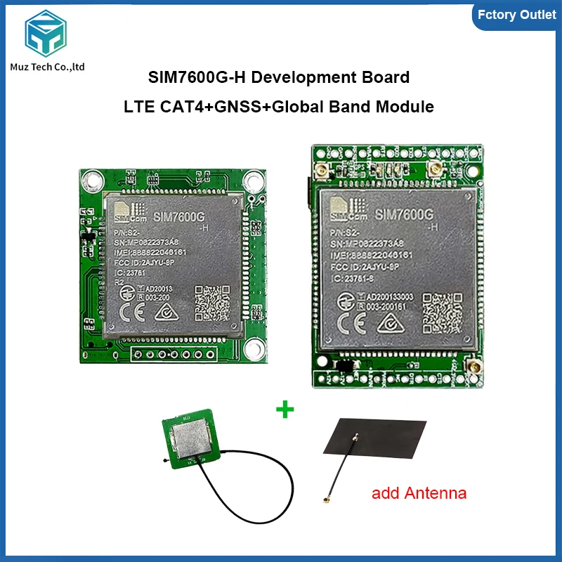 

SIM7600G-H LTE CAT1 SIM7600G-H LTE CAT4 SIMcom 4G Module Global Band Development Board suporrt GNSS Core Board with Antenna