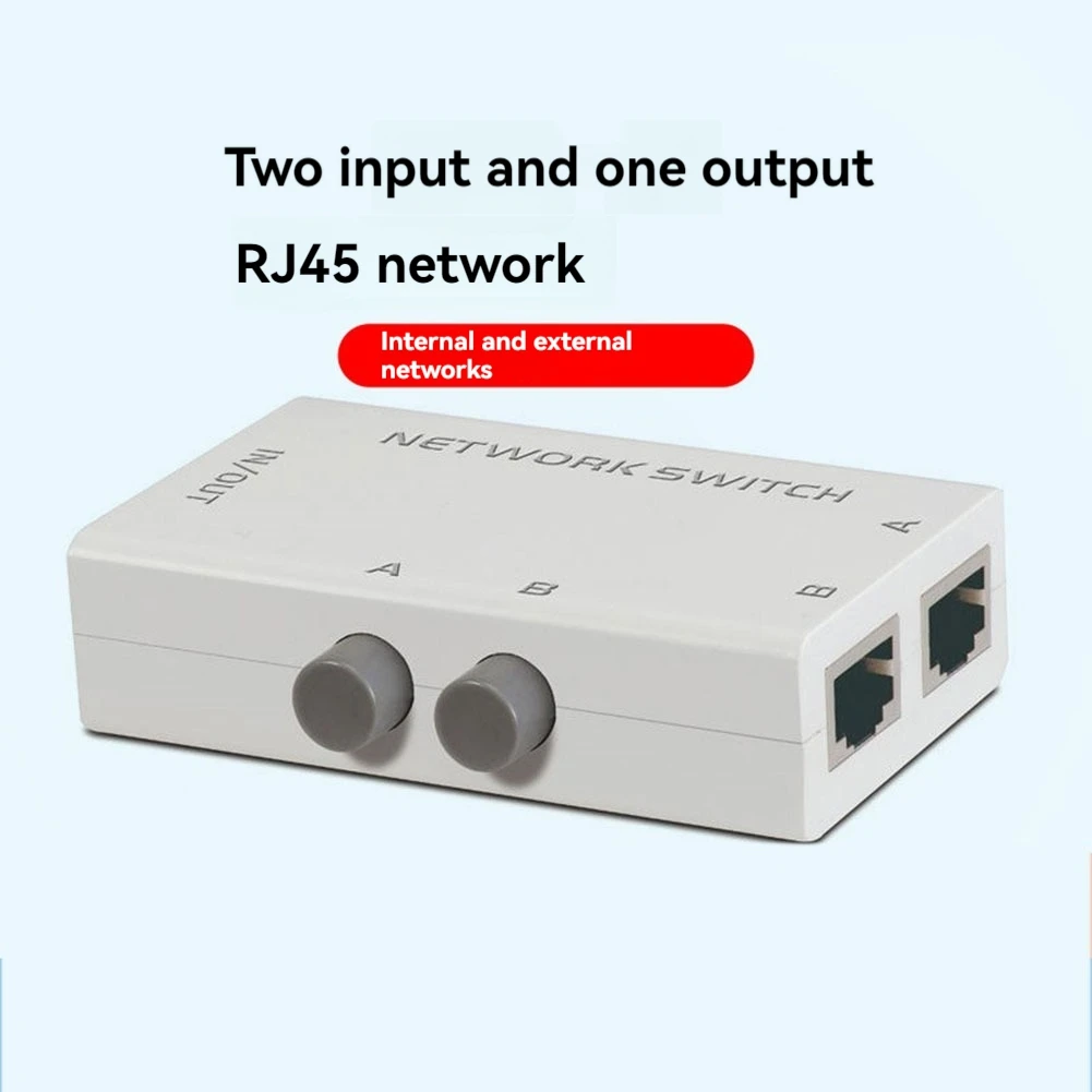 

LJL RJ45 Splitter Selector Switch 2 Ports Network Switch Freely Between Intranet & Extranet Network