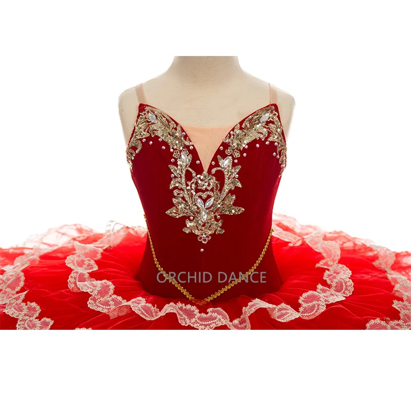 المهنية عالية الجودة حجم مخصص لون مخصص أداء المنافسة ارتداء الاطفال الفتيات النساء الكبار الأحمر الباليه توتو