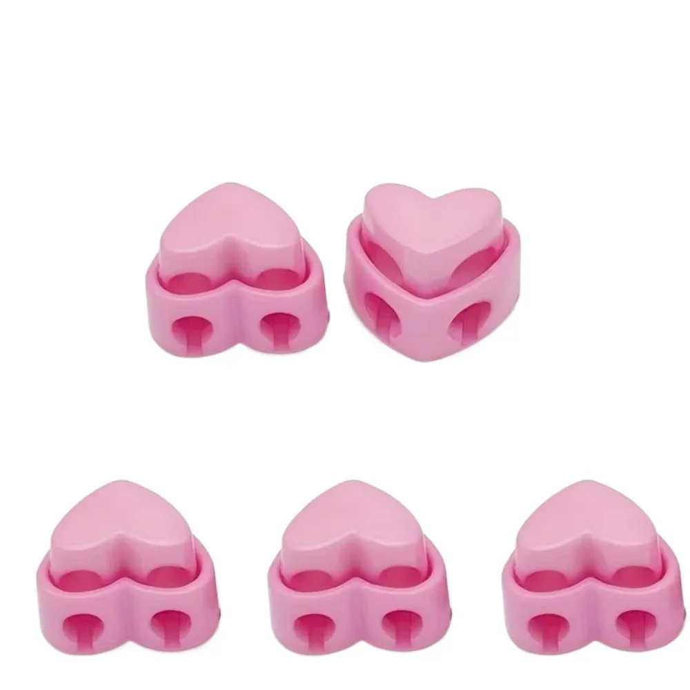 

Spring Toggle Needle Protectors Rope Stopper Colorful Stoppers Needle Holder Cord Locks Heart-Shaped Knitting Needle Protectors