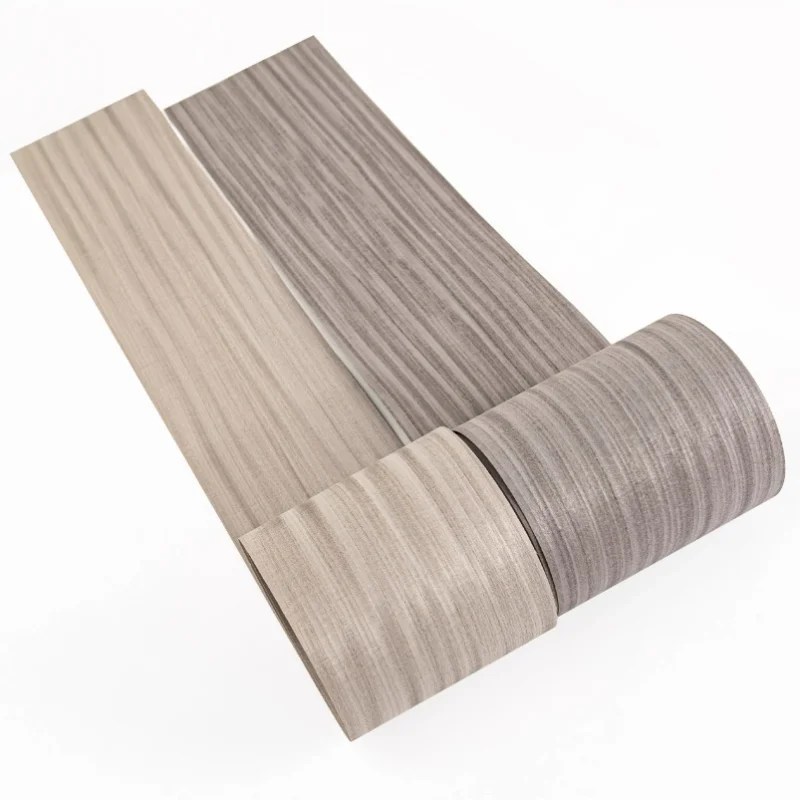 0.5mm Natural Grey Stained Teak King Wood Veneer Sheet for Instrument DIY Furniture Interior Accent Wall Panels L:2.5Meters