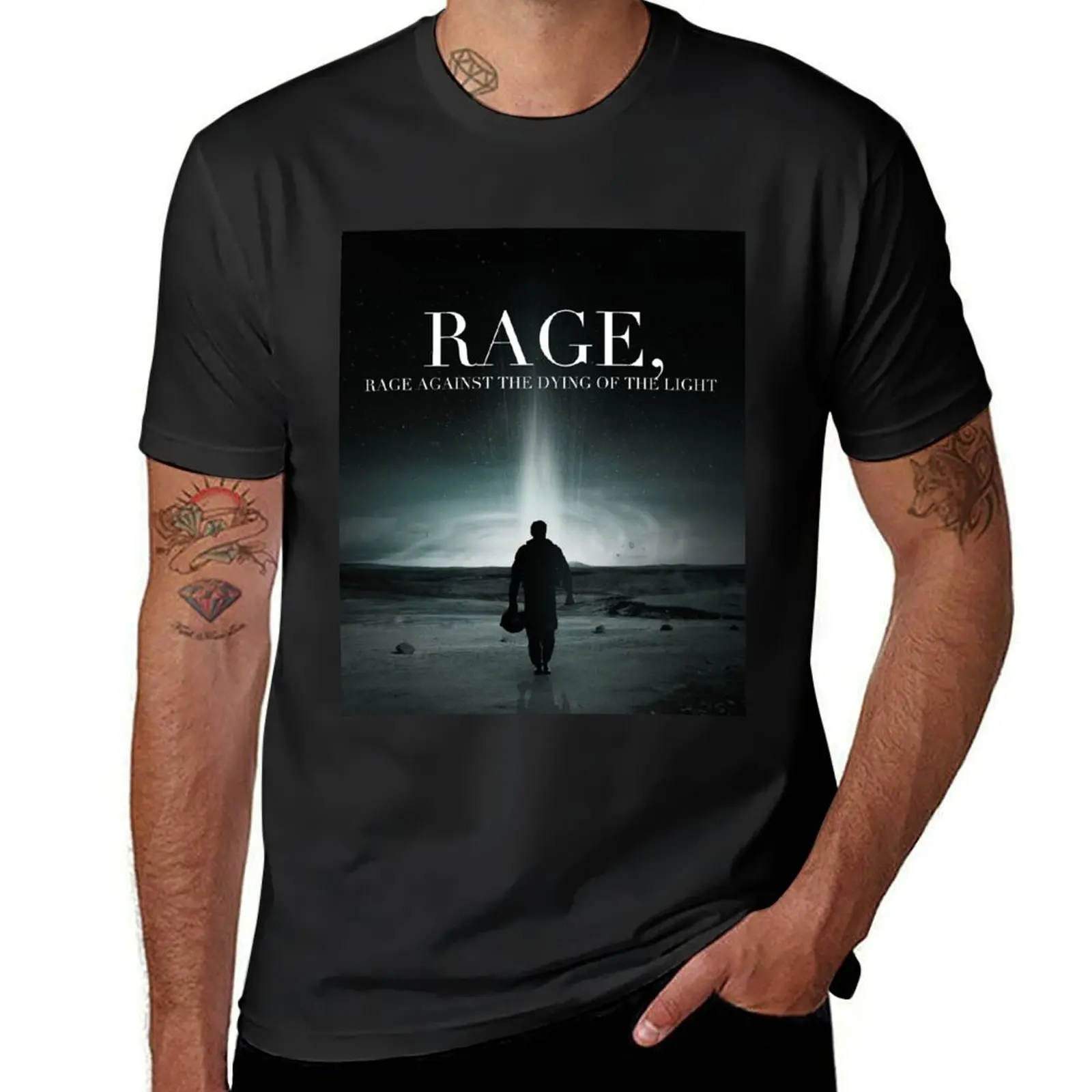 Interstellar - Rage Against the Dying of the Light T-Shirt aesthetic clothes plain mens workout shirts