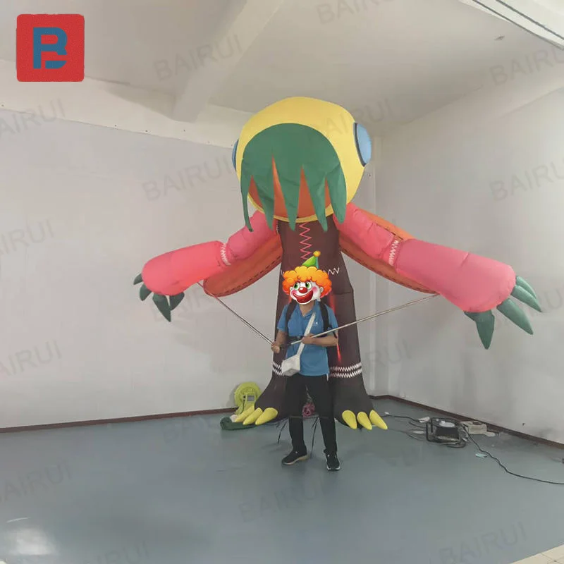 n, inflatable cartoon alien with big green eyes, custom-sized mascot, comes with an electric air pump