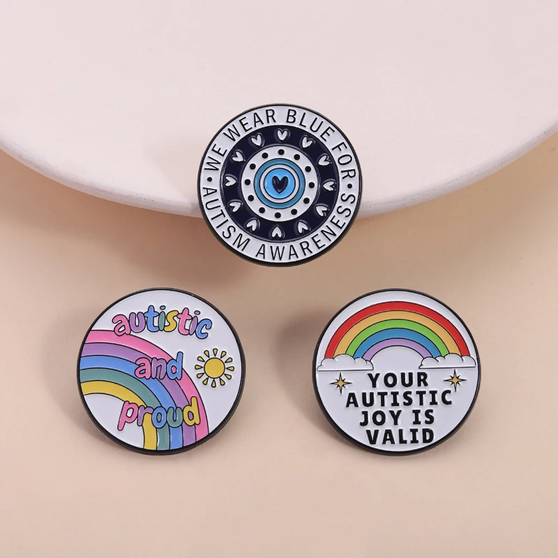 Your Autistic Joy Is Valid Enamel Pins Autistic and Proud We Wear Blue For Autism Awareness Brooches Lapel Badge Jewelry Gifts