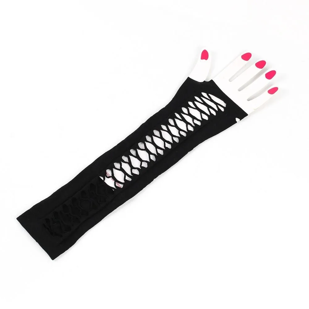 Prom Party Gloves Mesh Gloves Long Gloves Masquerade Rhineston Gloves Lace Mittens Fingerless Gloves Evening Dress Accessories