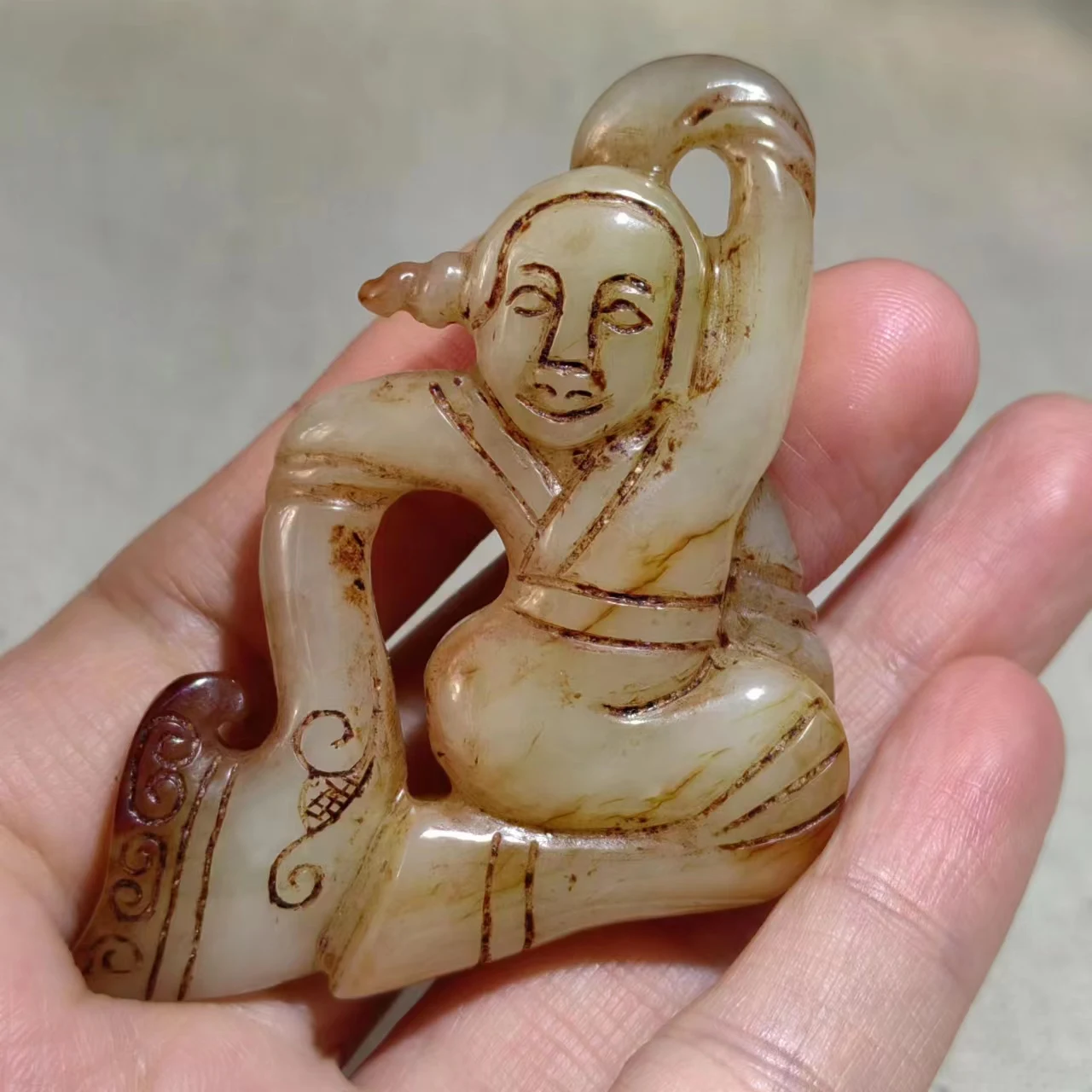 

1pcs/lot natural precious Hetian jade dancer pendant Ancient jade Court accessories Collectible Ethnic style ornaments jewelry