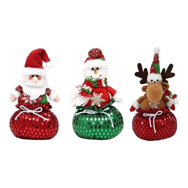 Home-Figurenstück mit gewebter spitzer Kappe und freistehender glitzernder Basis, weihnachtlicher Akzent für Innenschränke 3XUF – Detail 1