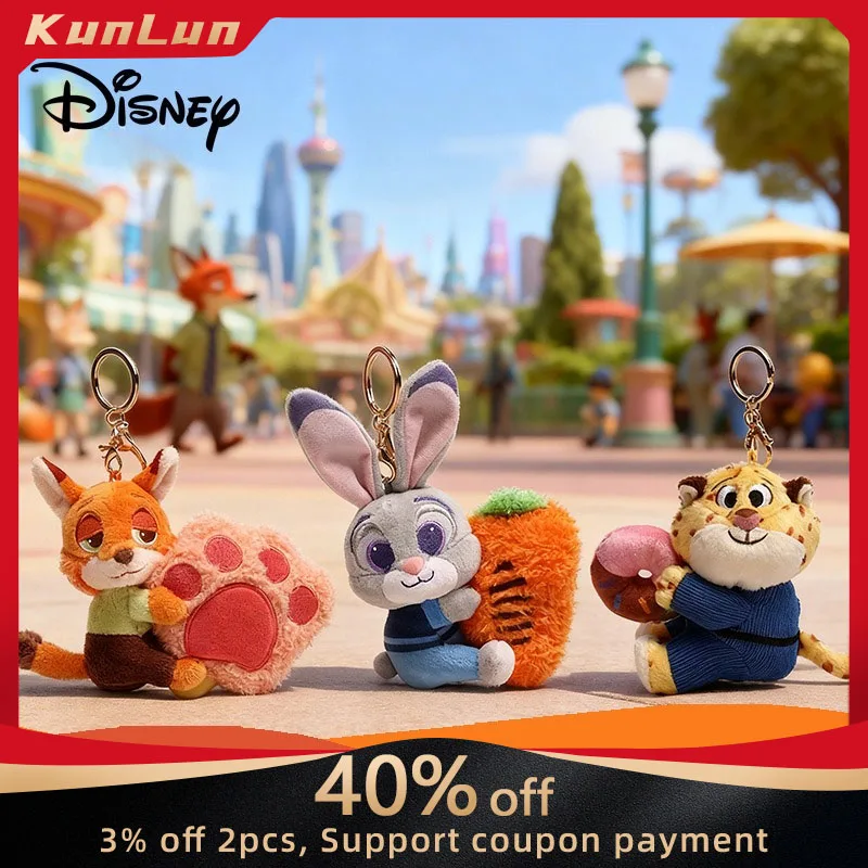 

Disney Zootopia 2 Judy Nick Plush Keychain Cute Clawhauser Pendant Backpack Bag Charm for Fans Creative Birthday Gifts for Toy
