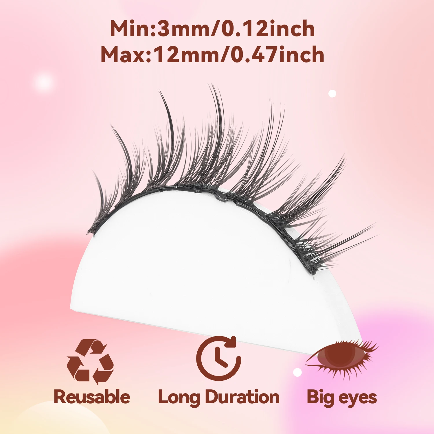 5 أزواج من الرموش الصناعية ذاتية اللصق مع رموش الشيطان الصغيرة الطبيعية والنحيلة، تصميم جديد خالٍ من الغراء